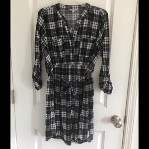 Black and white plaid dress
